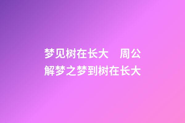 梦见树在长大　周公解梦之梦到树在长大